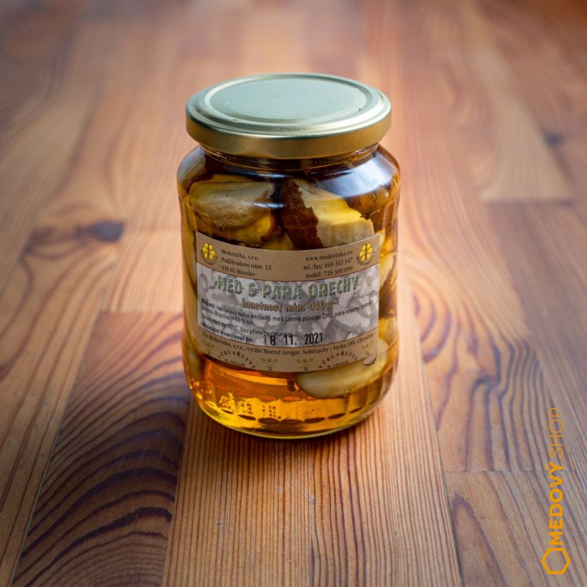 Med s para ořechy - Čistá hmotnost produktu: 450 g