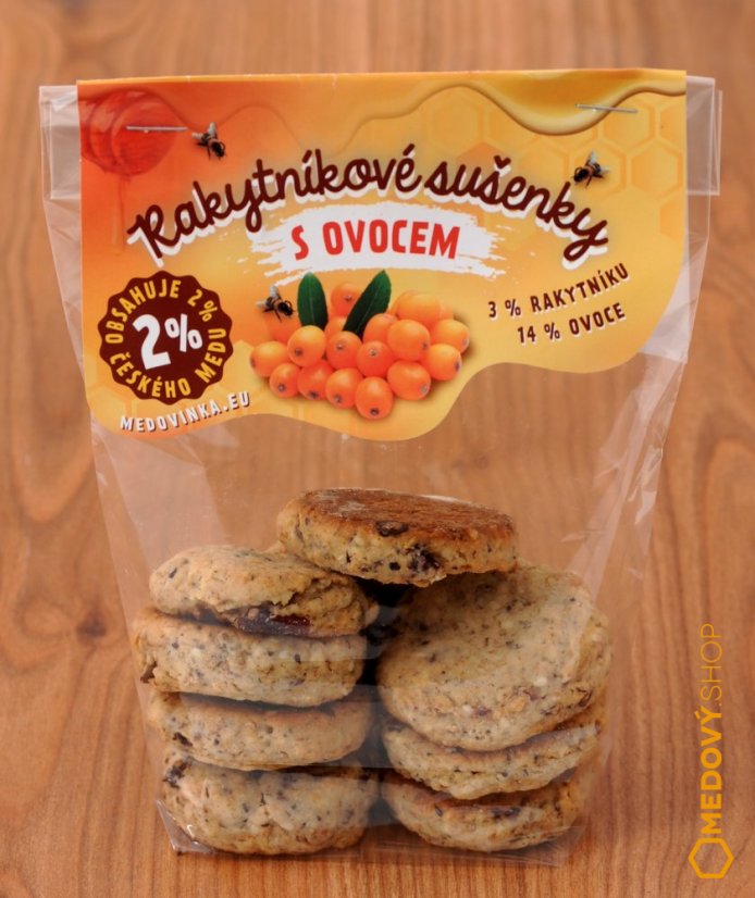 Rakytníkové sušenky s ovocem - Balení sušenek: Balíček dukátků 8 ks