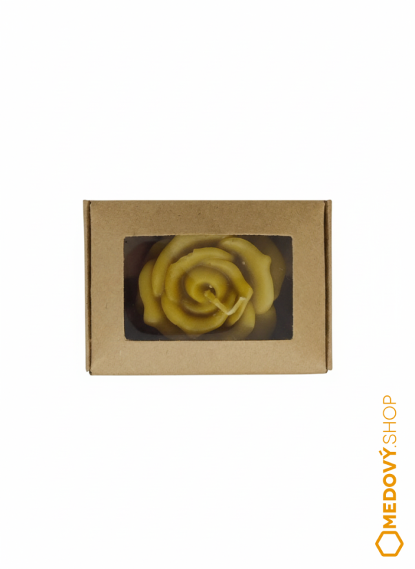 Plovoucí svíčka ze včelího vosku - růže - Dárkové balení: žádné