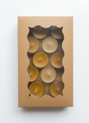 Čajové svíčky ze včelího vosku v krabičce