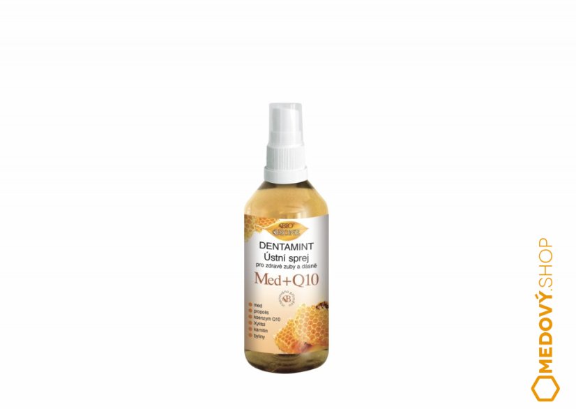 Bione Cosmetics Dentamint ústní sprej Med + propolis - velký