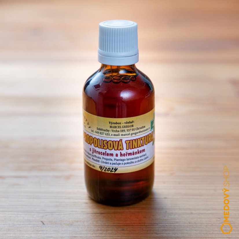 Propolisová tinktura s jitrocelem a heřmánkem - Obsah: 25 ml - kapátko