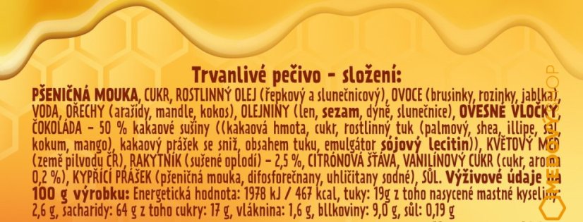 Rakytníkové sušenky s ovocem - Balení sušenek: Balíček dukátků 8 ks