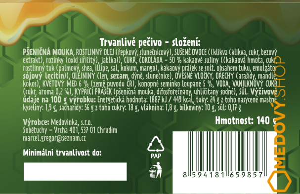 Konopné sušenky s českým medem