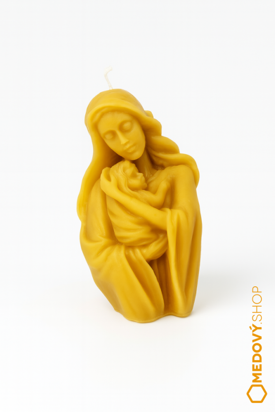 Svíčka ze včelího vosku - MARIE S JEŽÍŠKEM