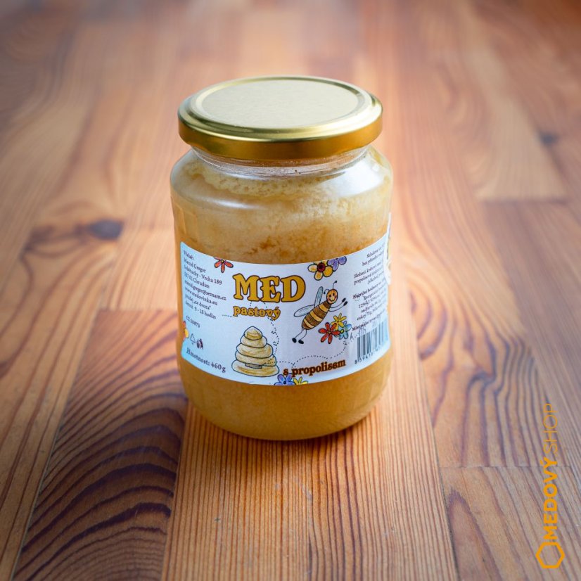 Med pastovaný s propolisem - Čistá hmotnost produktu: 960 g