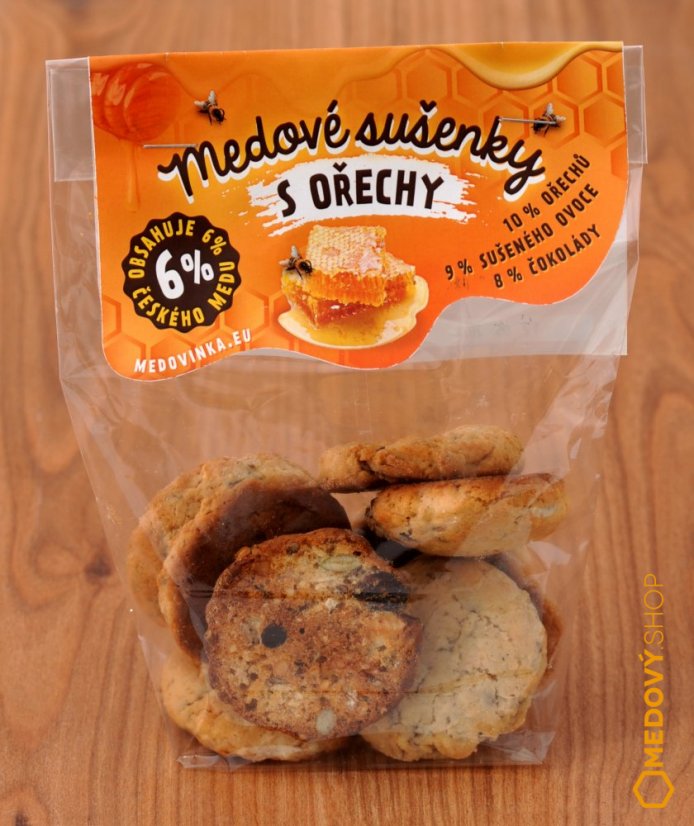 Medové sušenky s ořechy - Balení sušenek: Balíček dukátků 8 ks