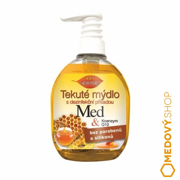 Bione Cosmetics tekuté mýdlo s dezinfekční přísadou Med + Q10