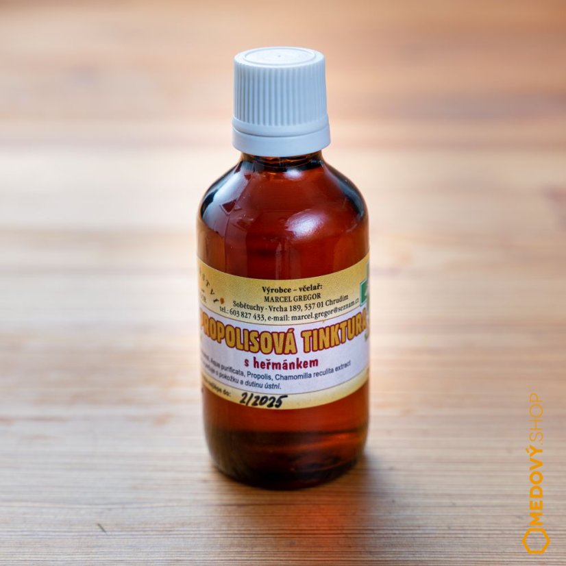 Propolisová tinktura s heřmánkem - Obsah: 25 ml - sprej