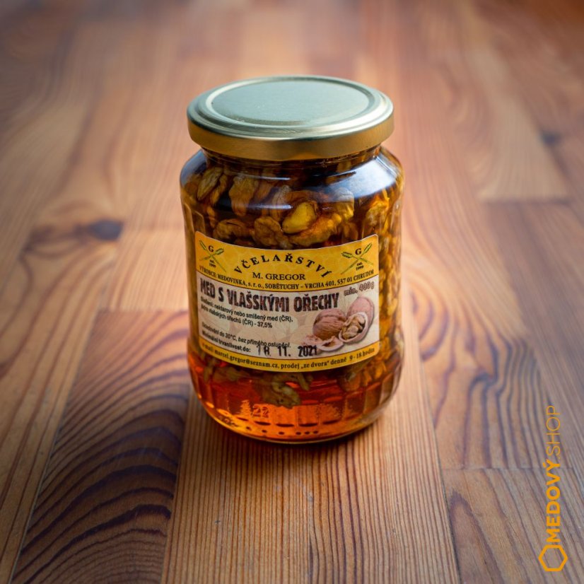 Med s vlašskými ořechy - Čistá hmotnost produktu: 70 g