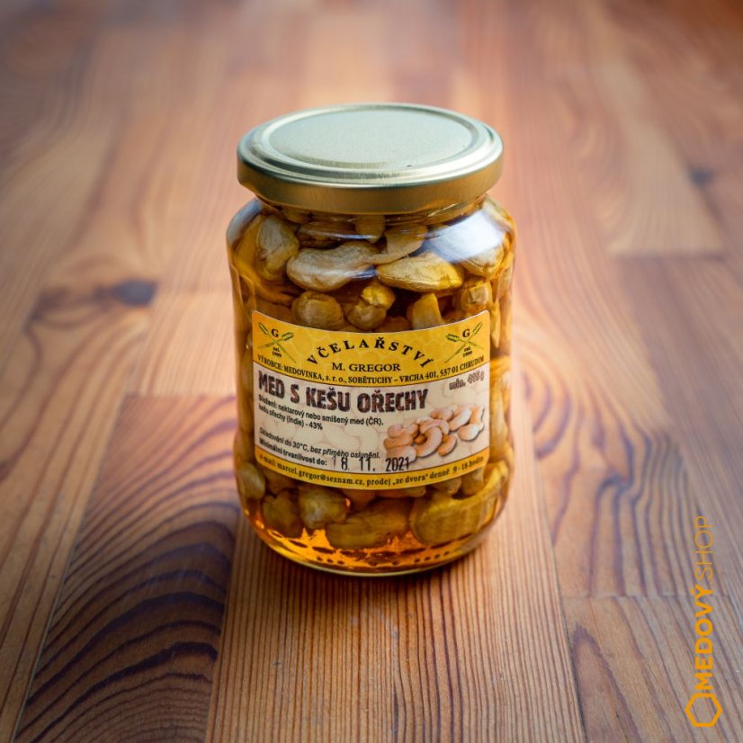 Med s kešu ořechy - Čistá hmotnost produktu: 70 g